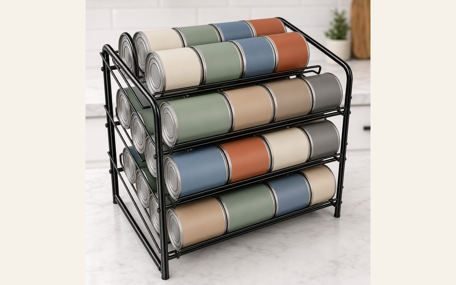 Stackable can rack for cabinet pantry substitutes product image